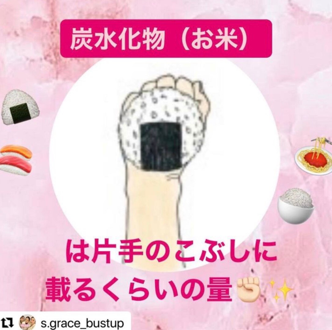 バストアップできる☆食事量、バランスは手でわかる！